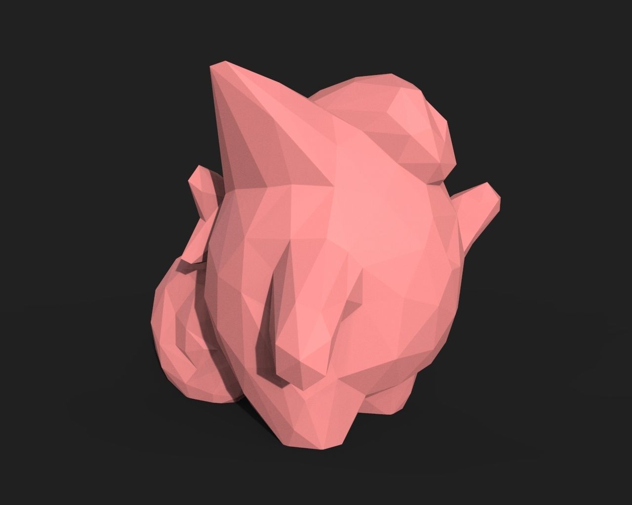 Clefairy Low Poly polygonal creature 3D print model_19