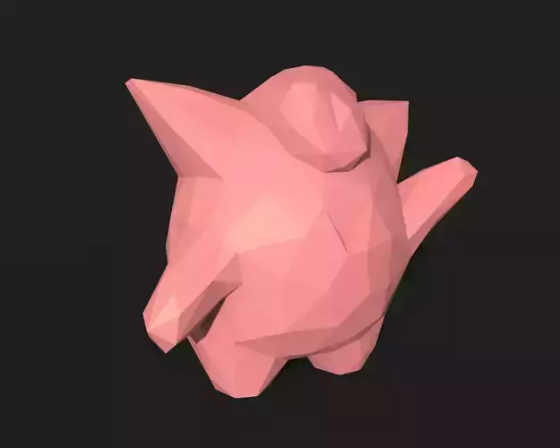 Clefairy Low Poly polygonal creature 3D print model