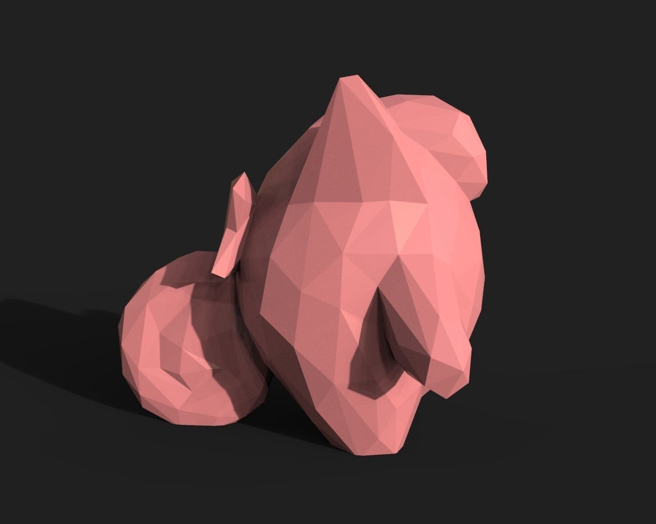 Clefairy Low Poly polygonal creature 3D print model_17
