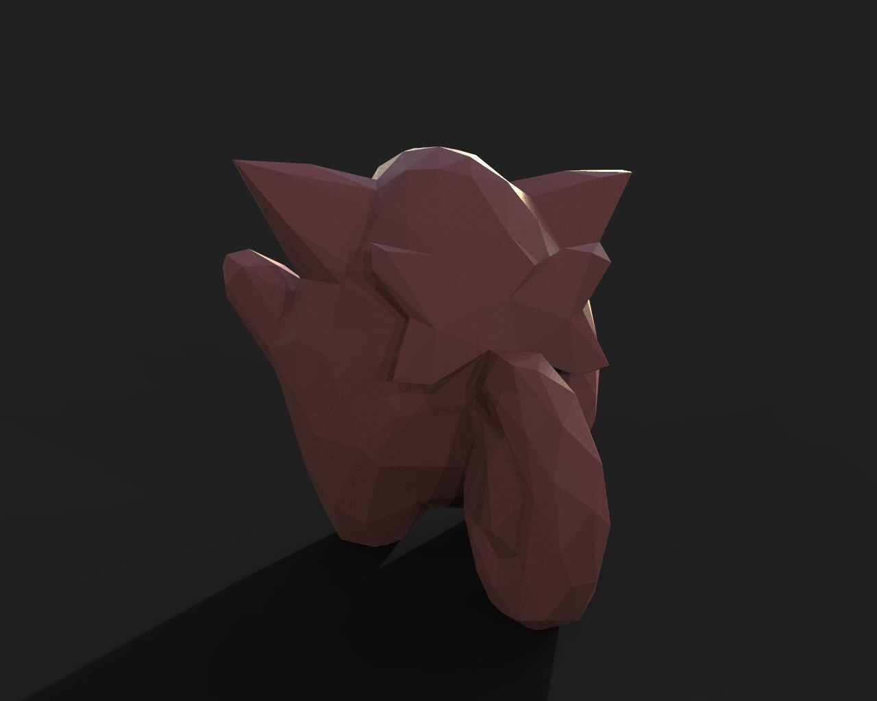 Clefairy Low Poly polygonal creature 3D print model_14