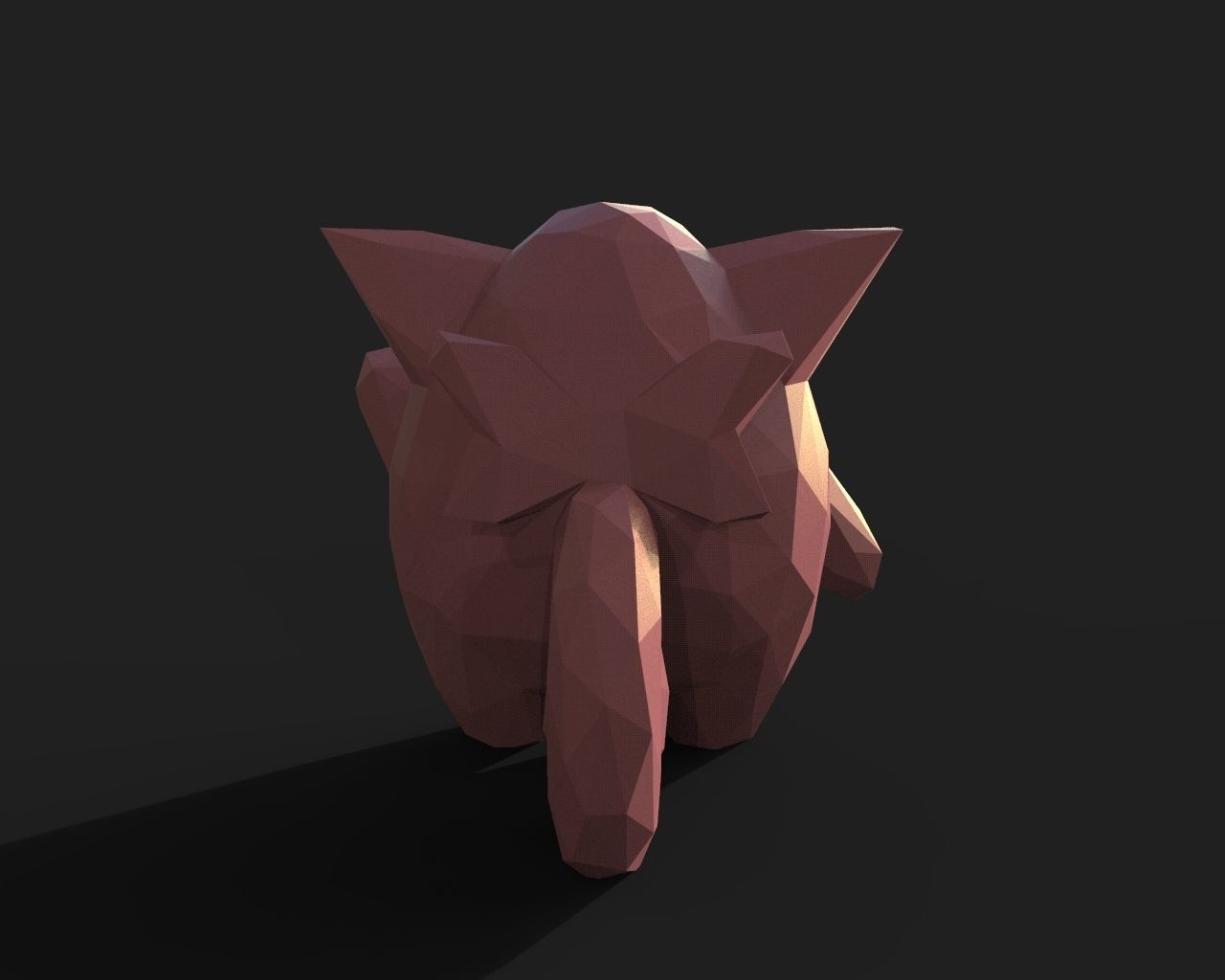 Clefairy Low Poly polygonal creature 3D print model_13