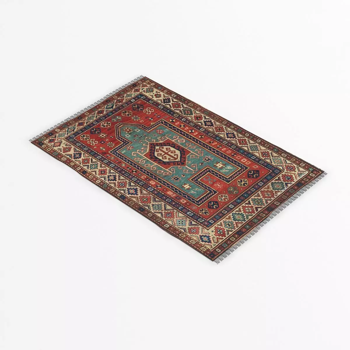 Carpet 3 afghan rug 3D model_0