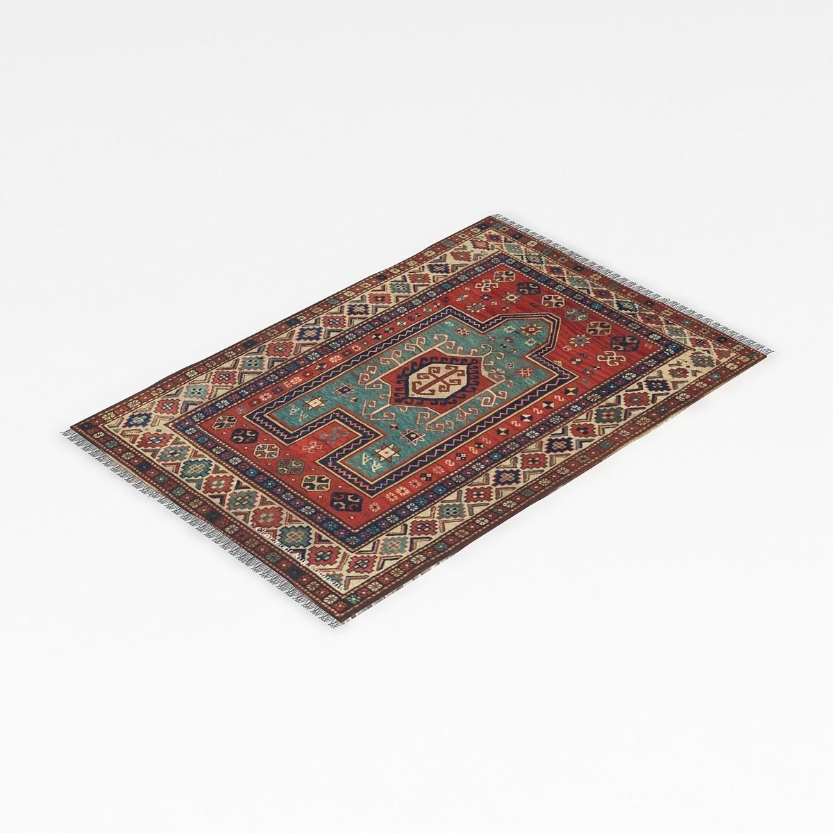 Carpet 3 afghan rug 3D model_1