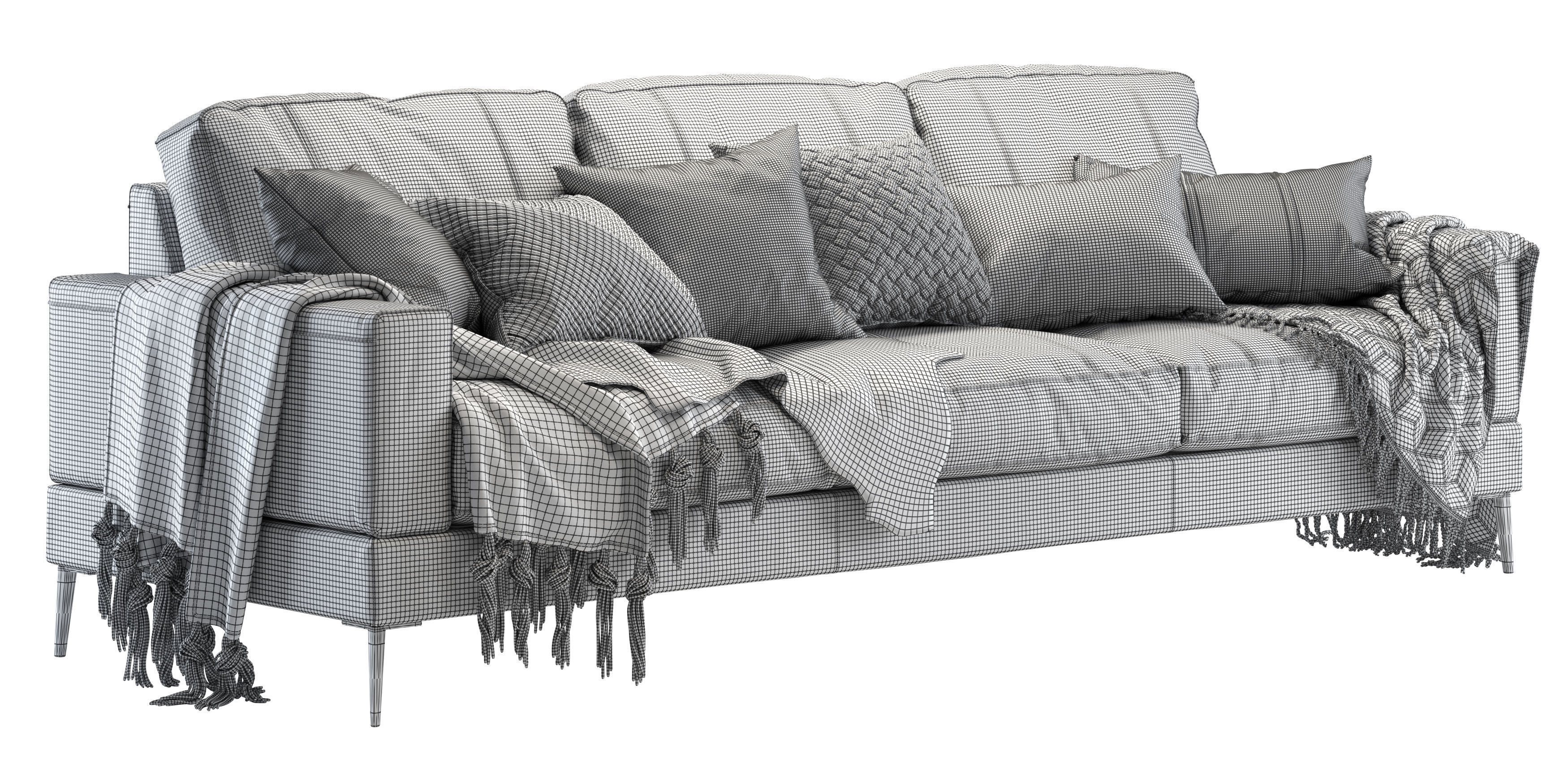 Capri sofa 258 cm 3D model_9