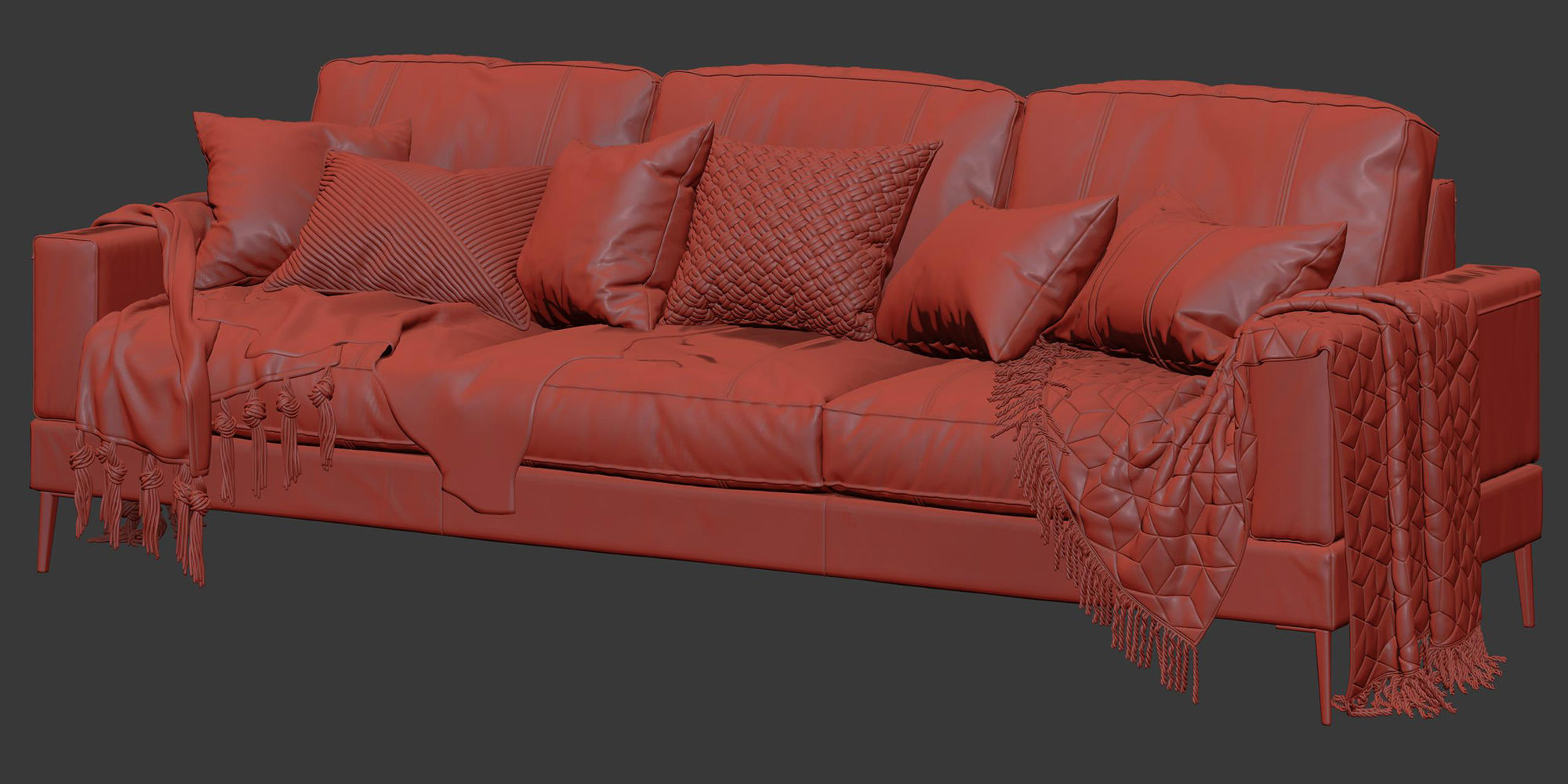 Capri sofa 258 cm 3D model_13