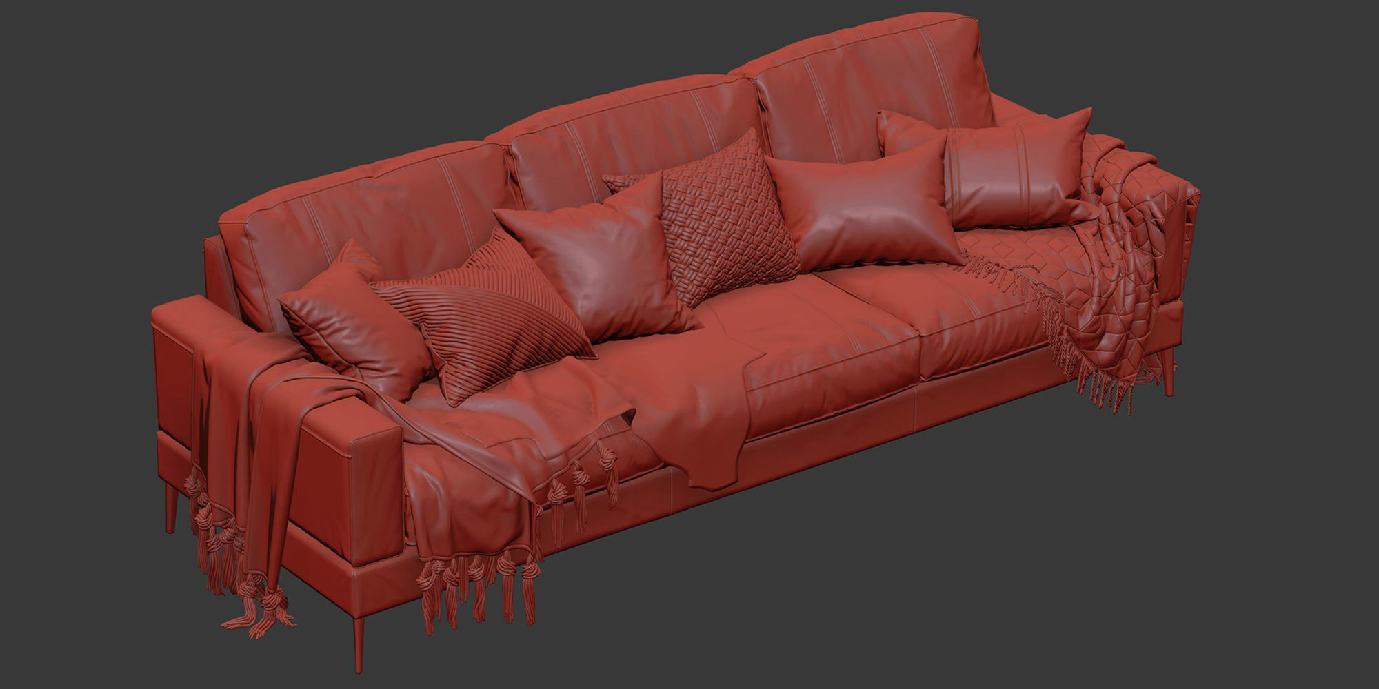 Capri sofa 258 cm 3D model_11
