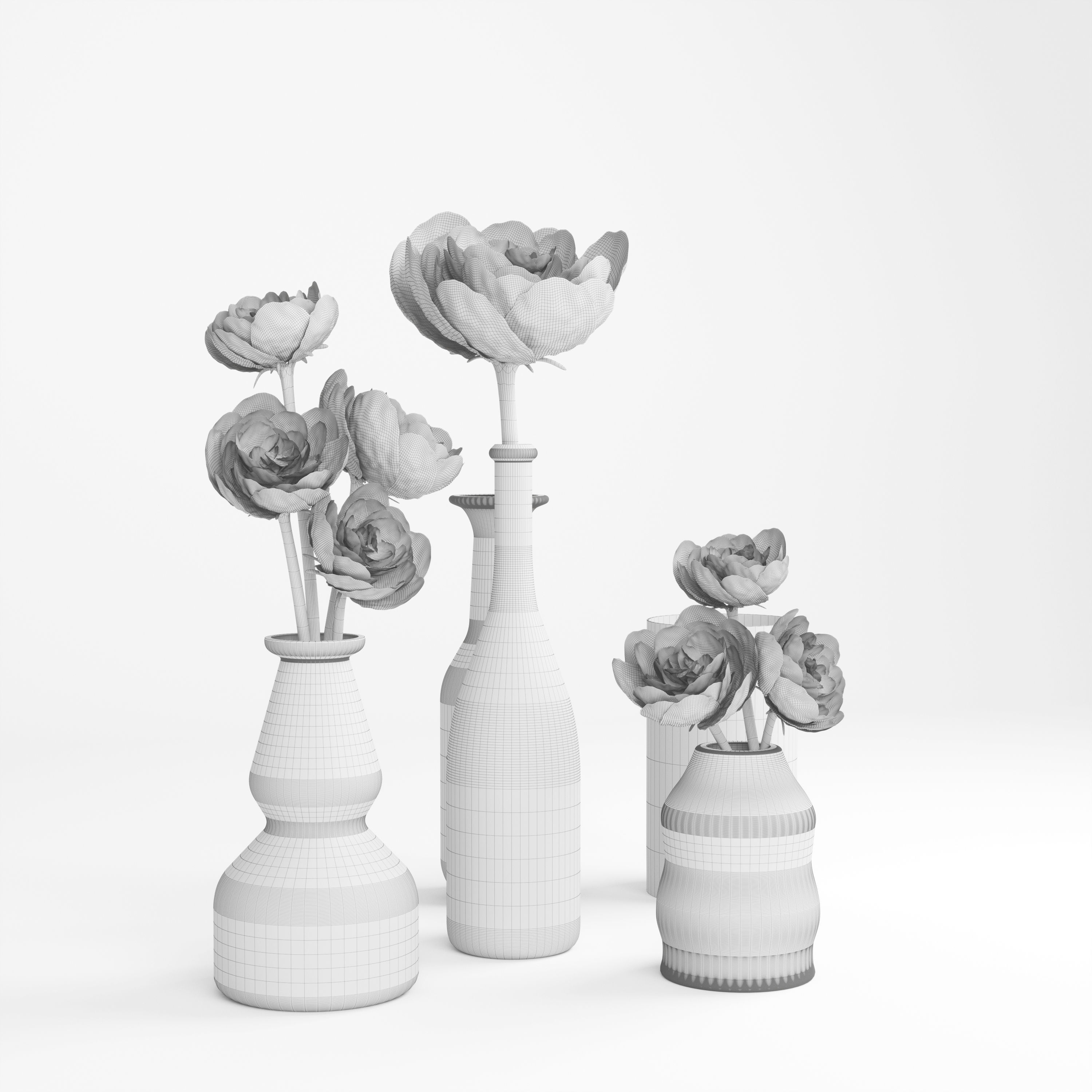 peonies flowers 3D model_4