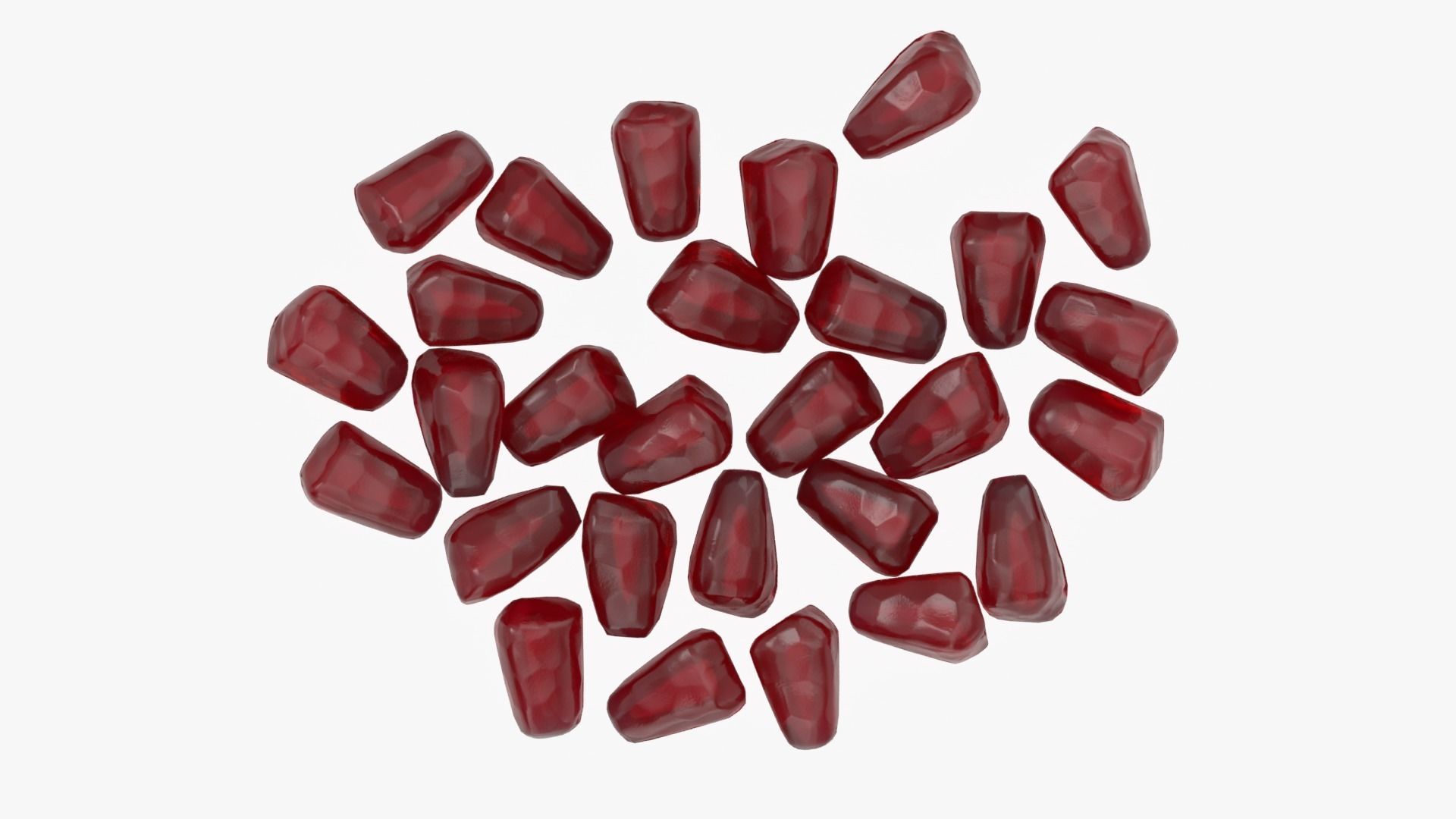 Pomegranate ripe seeds 3D model_2