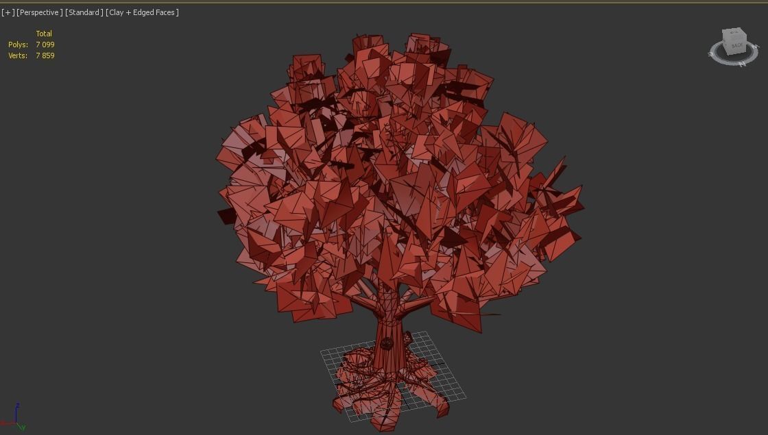 American Beech Fall Tree Low-poly 3D model_4