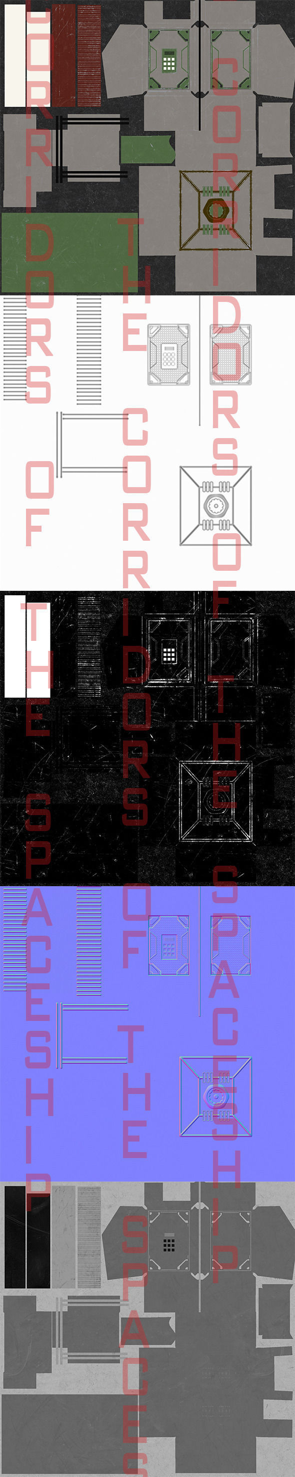 Sci Fi Corridor Low-poly 3D model_3