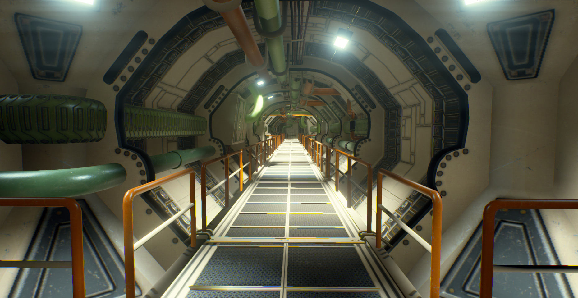 Sci Fi Corridor Low-poly 3D model_9