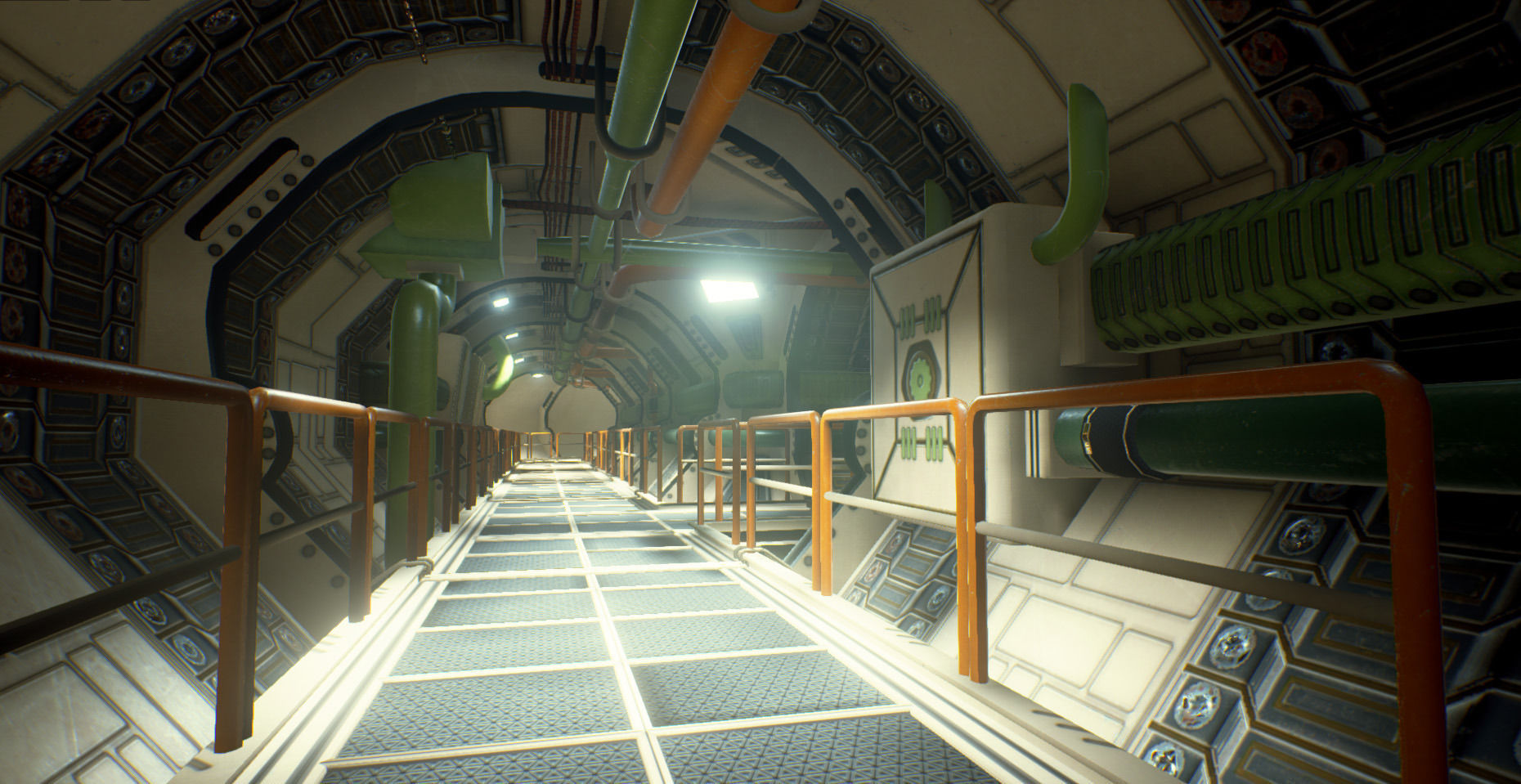 Sci Fi Corridor Low-poly 3D model_7
