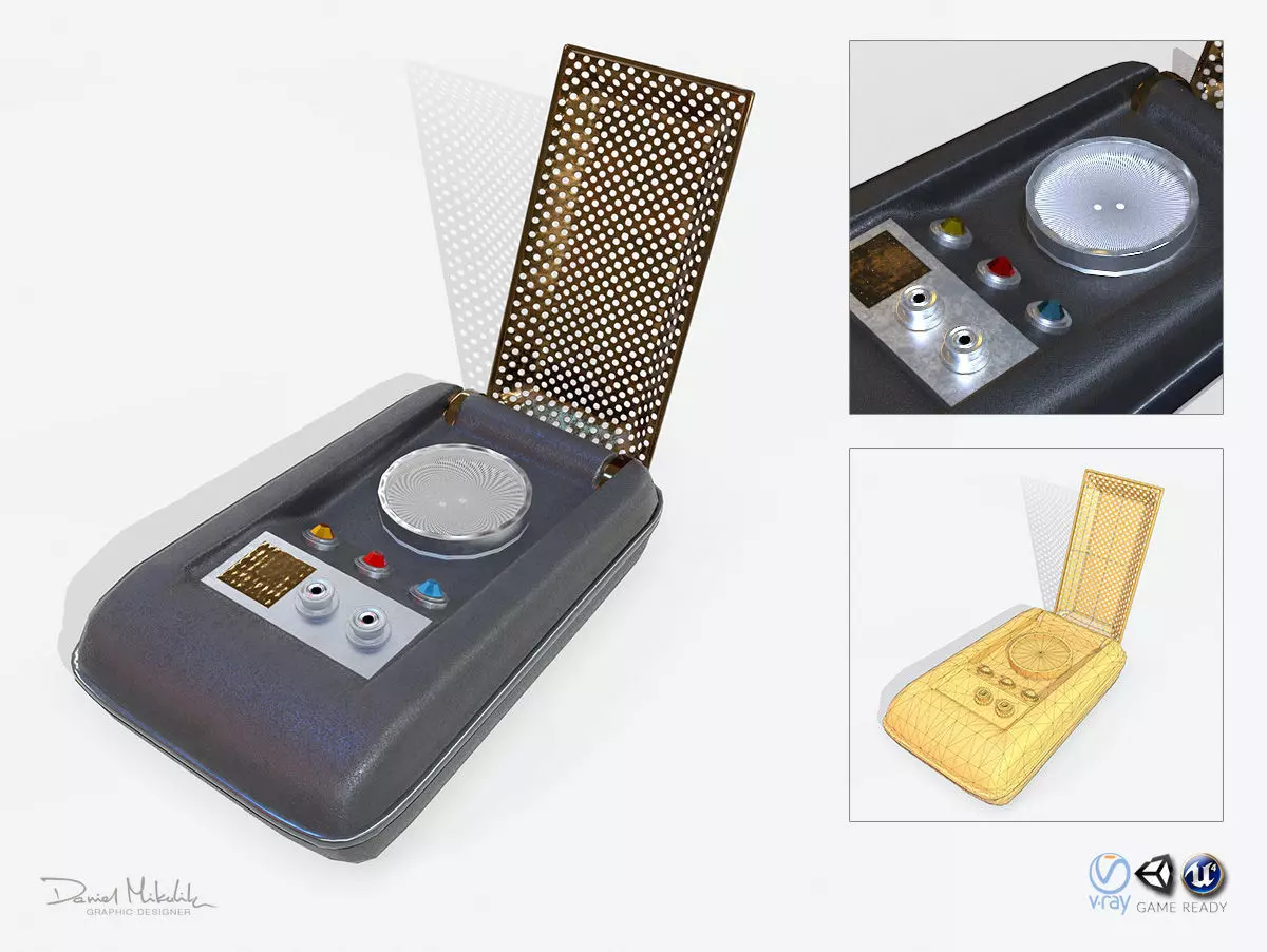  Sci-Fi Communicator PBR Low-poly 3D model_0