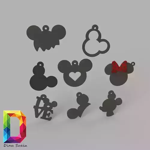 MICKEY MOUSE EARRING SET 3D print model MICKEY MOUSE EARRING SET 3D print model
