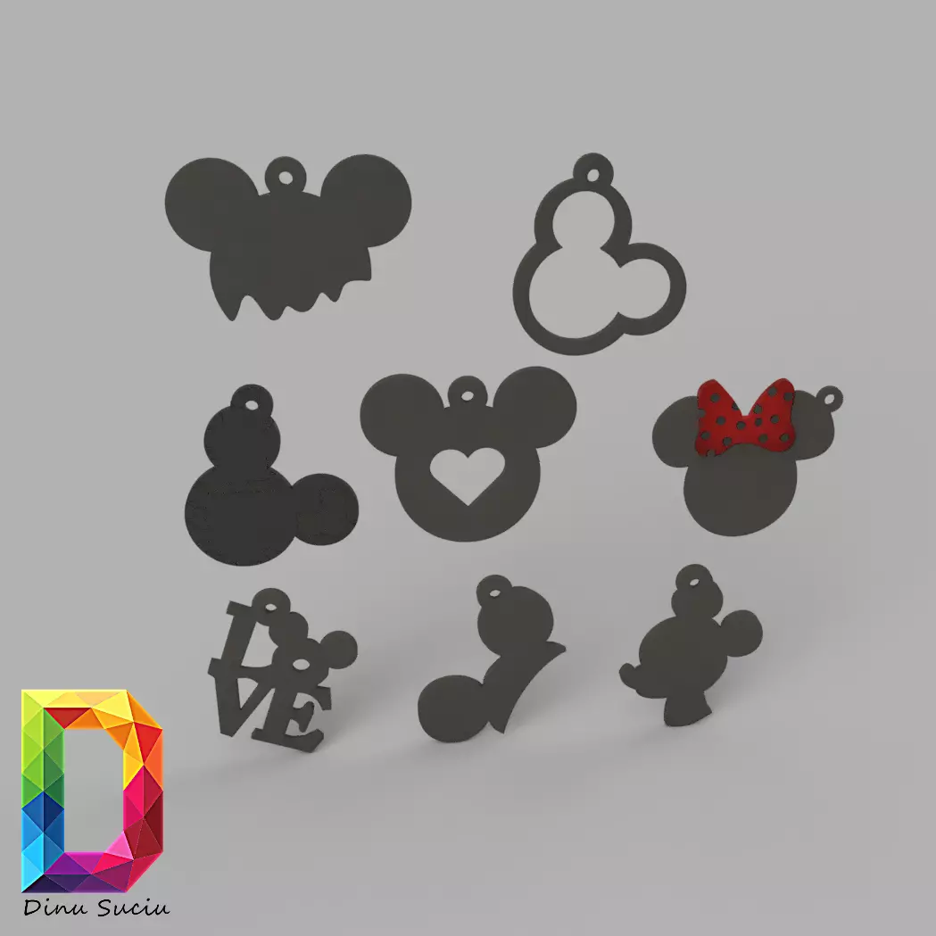 MICKEY MOUSE EARRING SET 3D print model_0