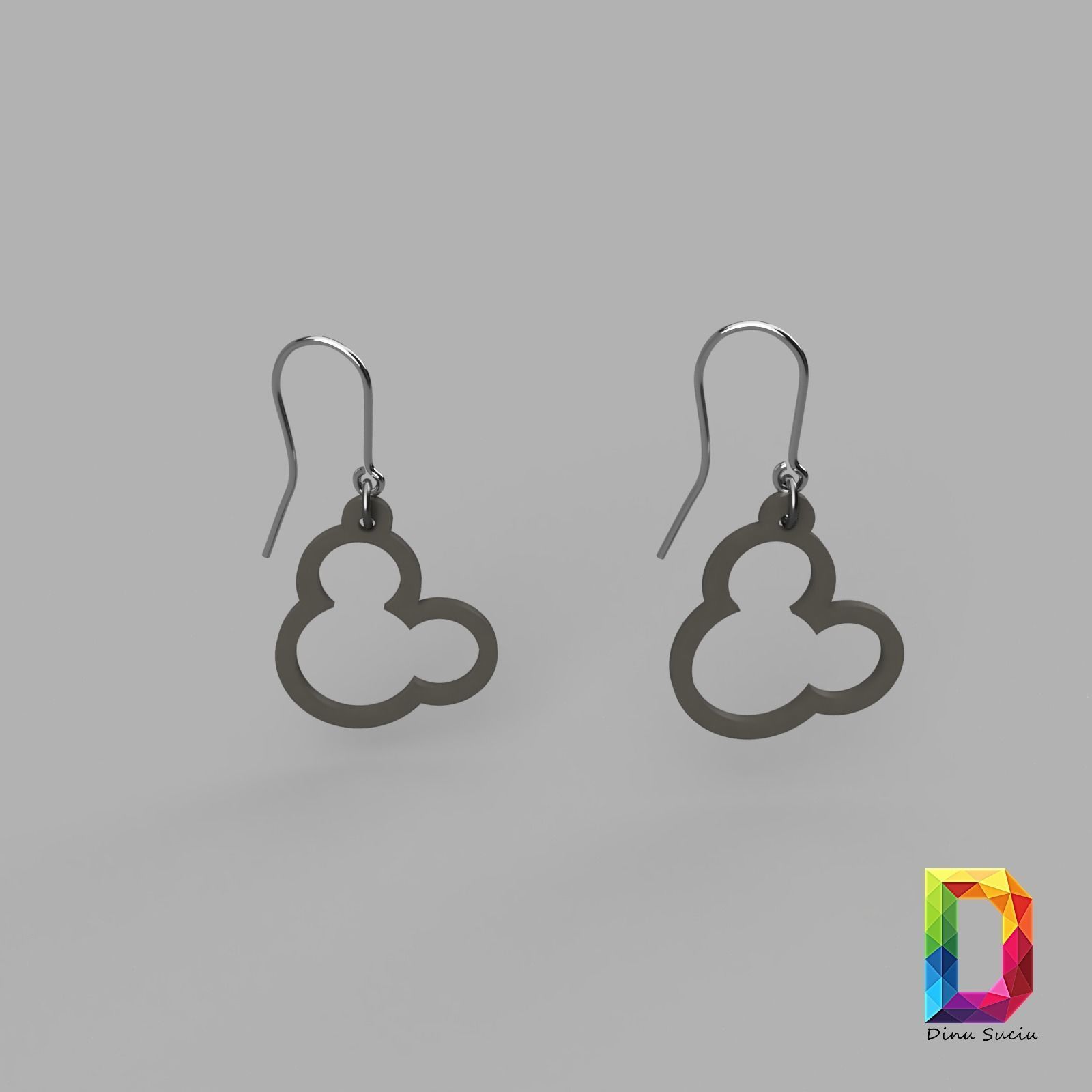 MICKEY MOUSE EARRING SET 3D print model_25