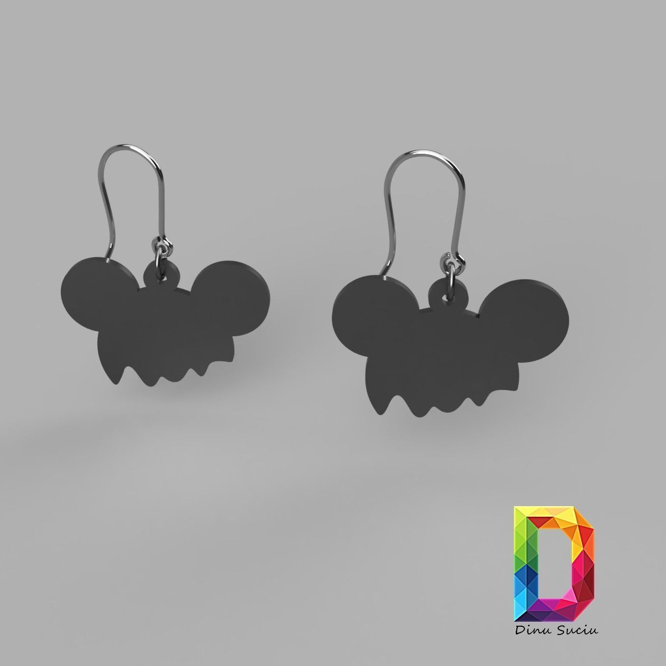MICKEY MOUSE EARRING SET 3D print model_11