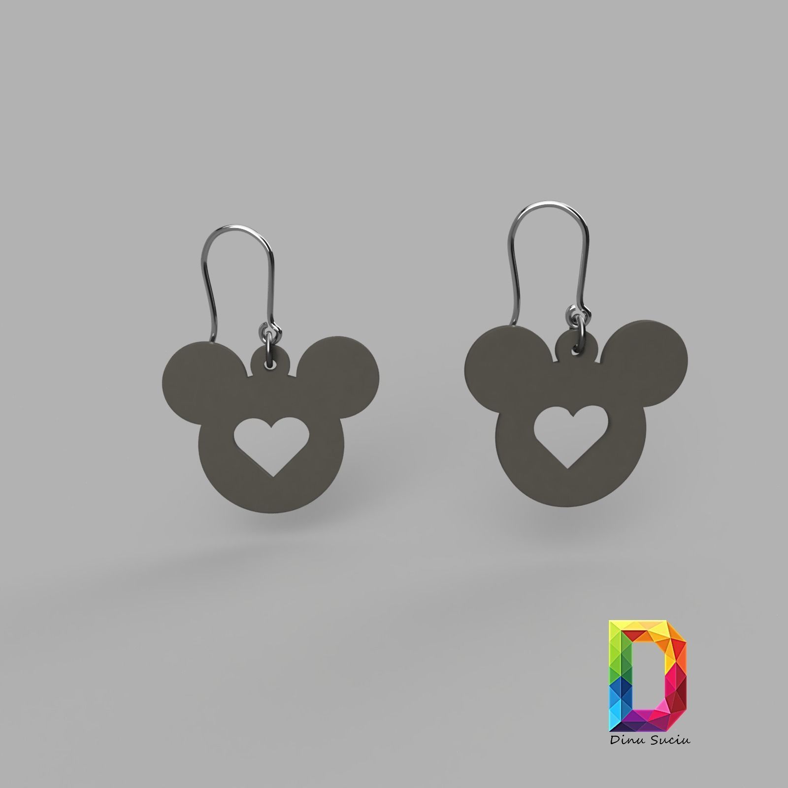 MICKEY MOUSE EARRING SET 3D print model_28