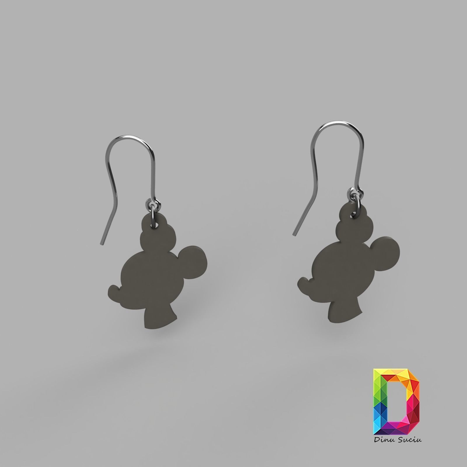 MICKEY MOUSE EARRING SET 3D print model_6