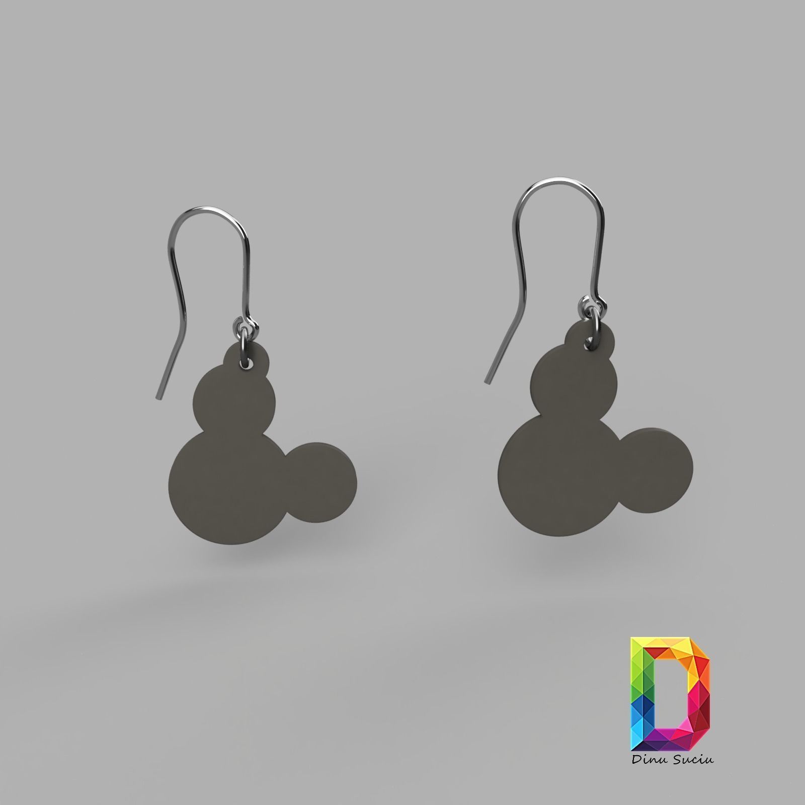 MICKEY MOUSE EARRING SET 3D print model_26