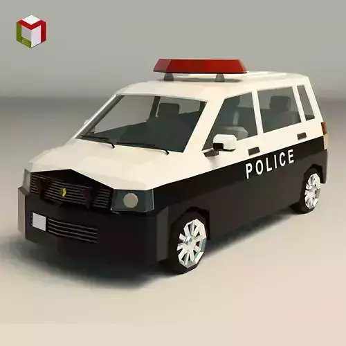 Low Poly Police Van 05