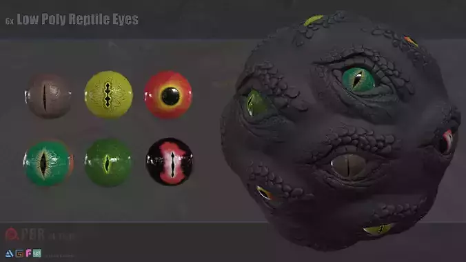 Reptile Eyes Free low-poly 3D model