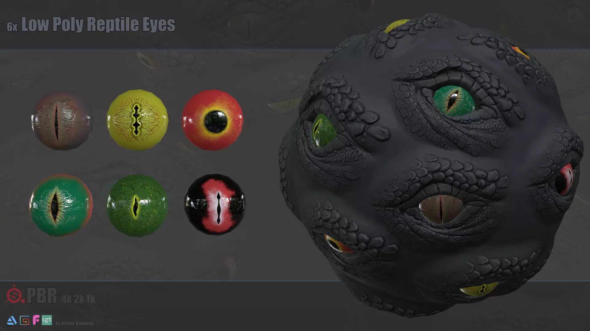 Reptile Eyes Free low-poly 3D model