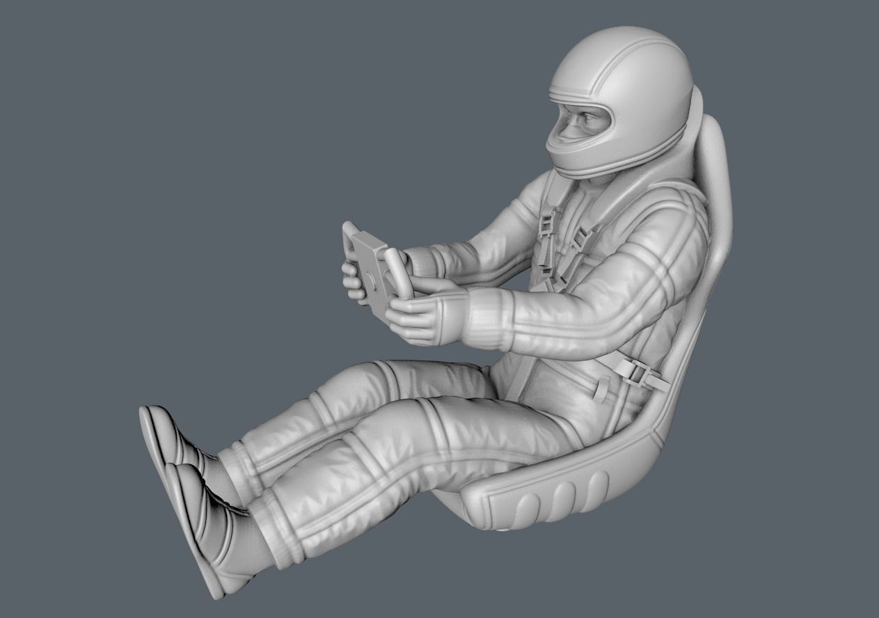 DRIVER race car in his seat 3D print model_0