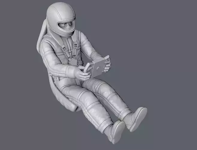 DRIVER race car in his seat 3D print model 2