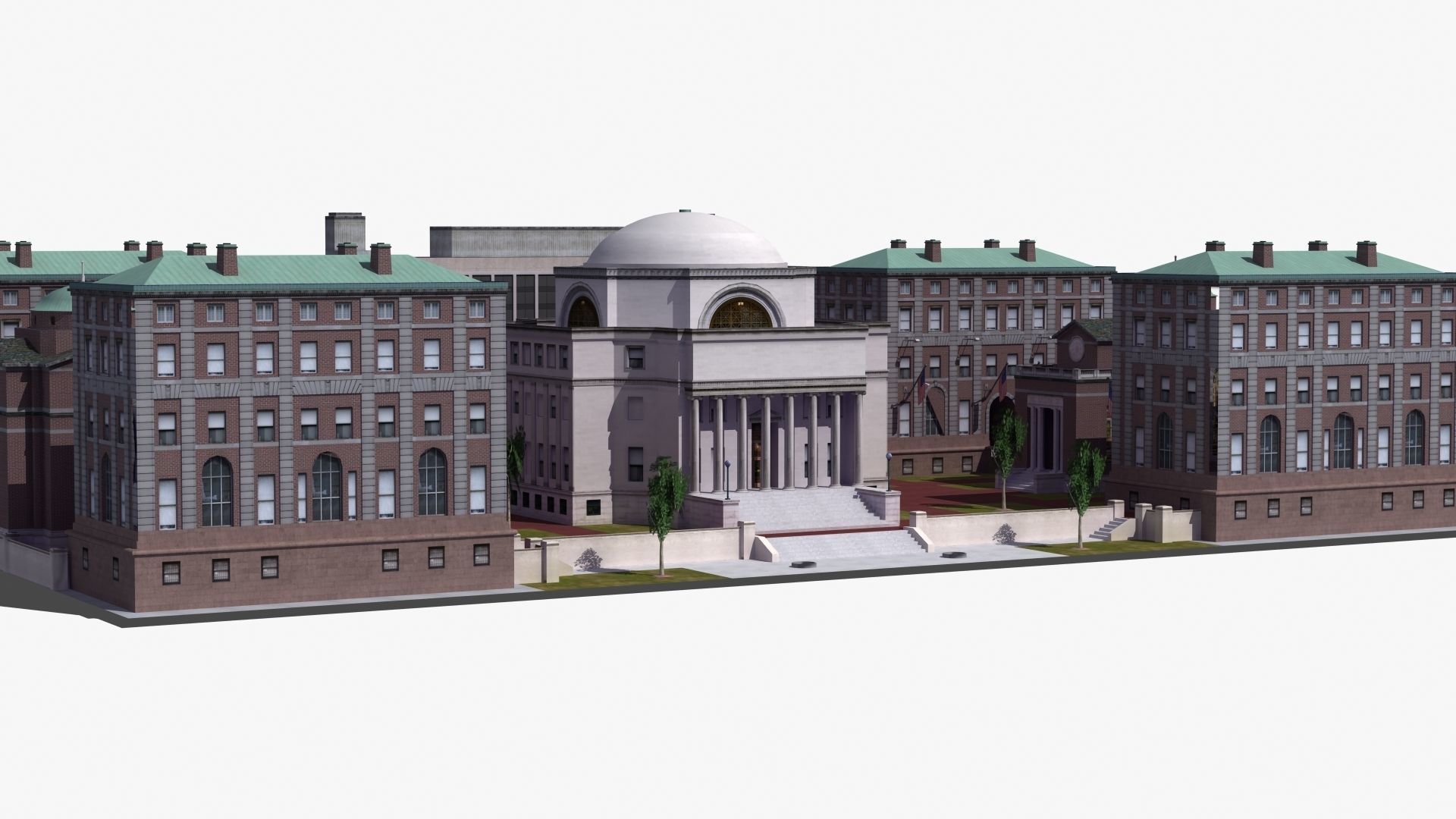 University Campus Low-poly 3D model_29