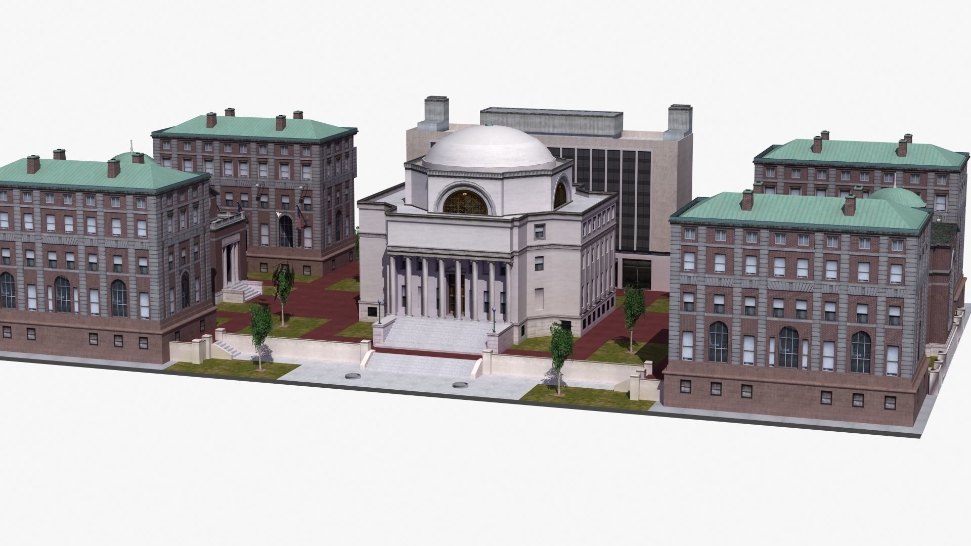 University Campus Low-poly 3D model_32