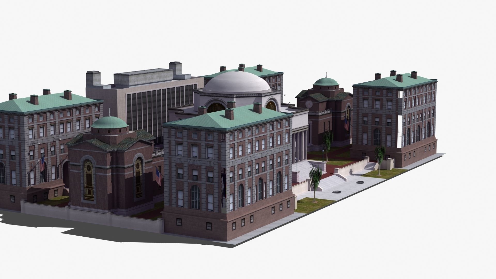 University Campus Low-poly 3D model_28