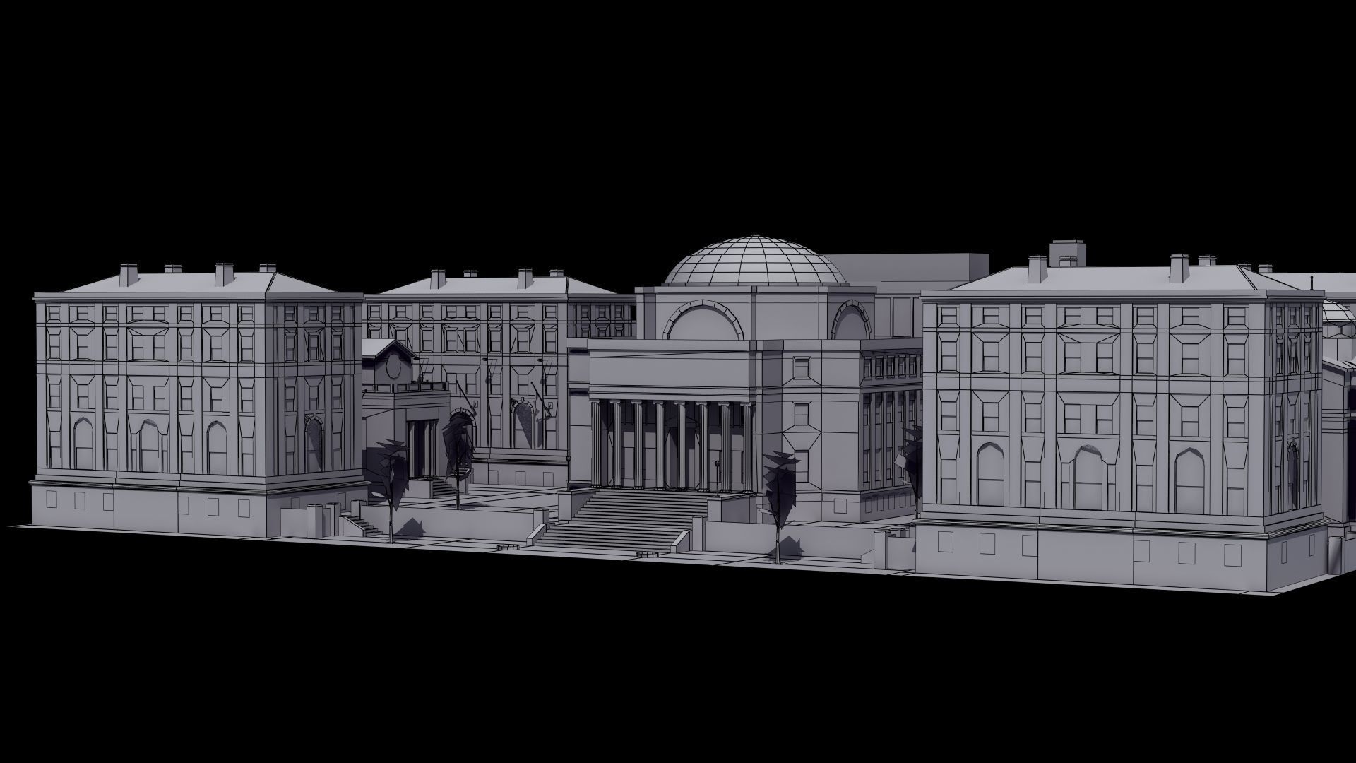 University Campus Low-poly 3D model_40