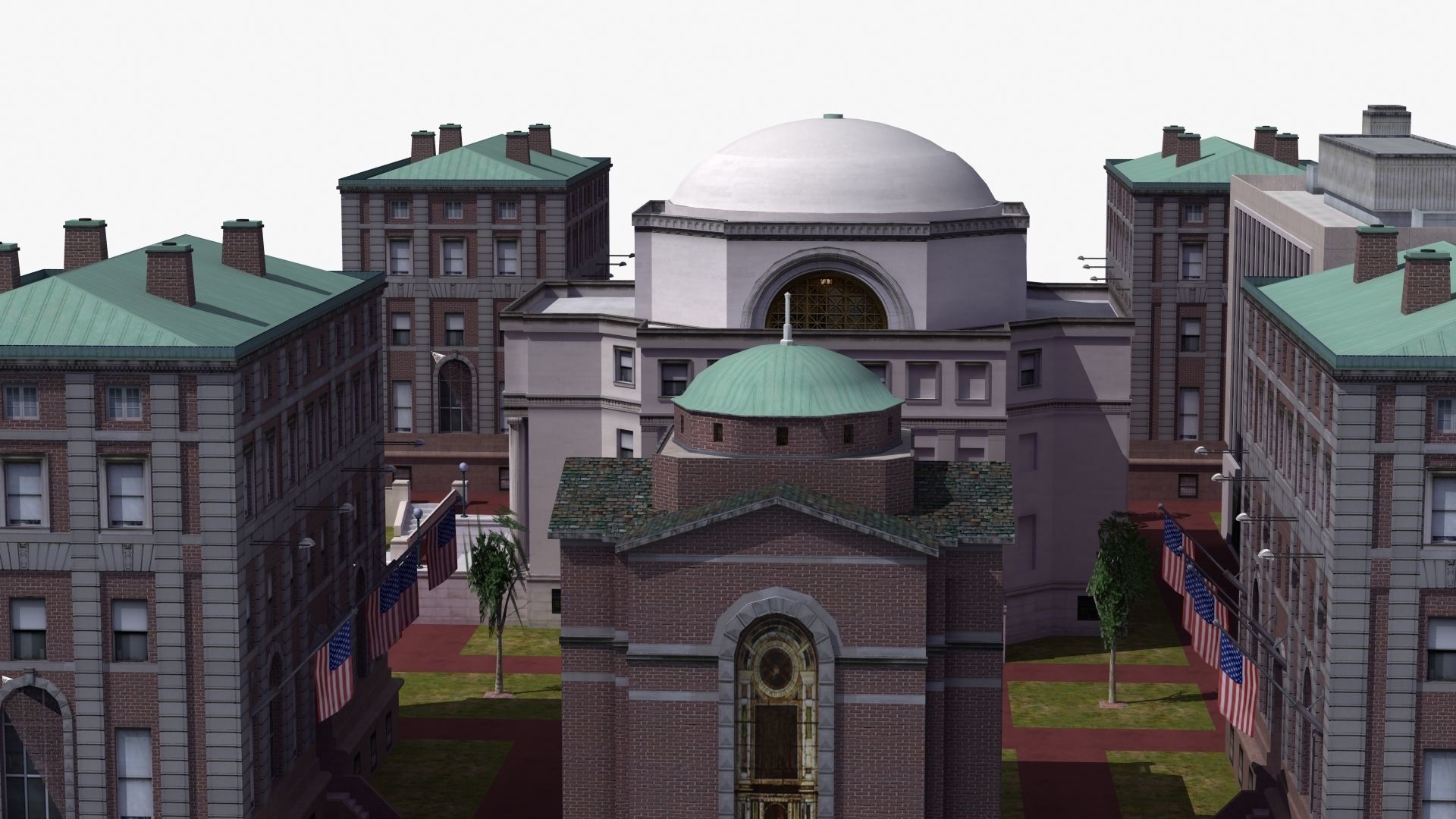 University Campus Low-poly 3D model_20