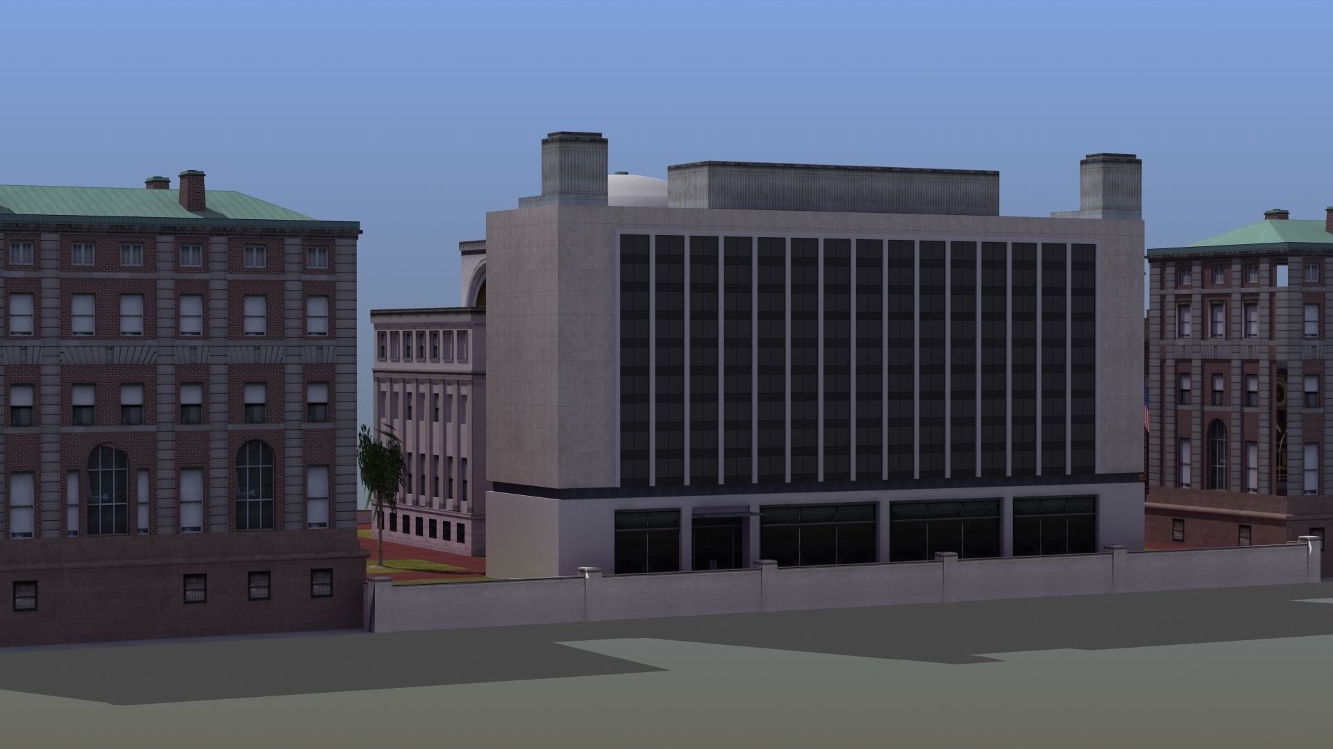 University Campus Low-poly 3D model_4