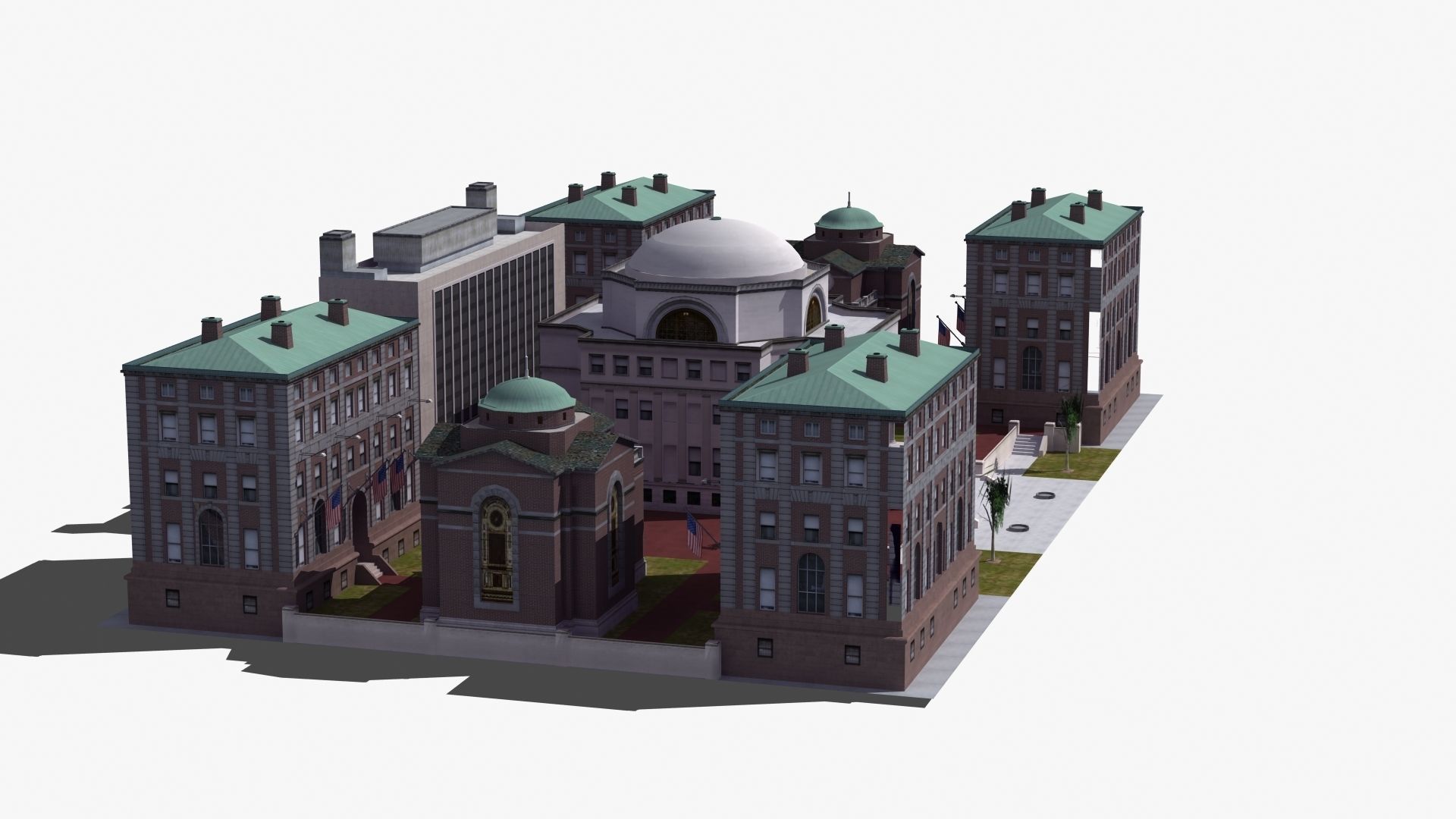 University Campus Low-poly 3D model_26