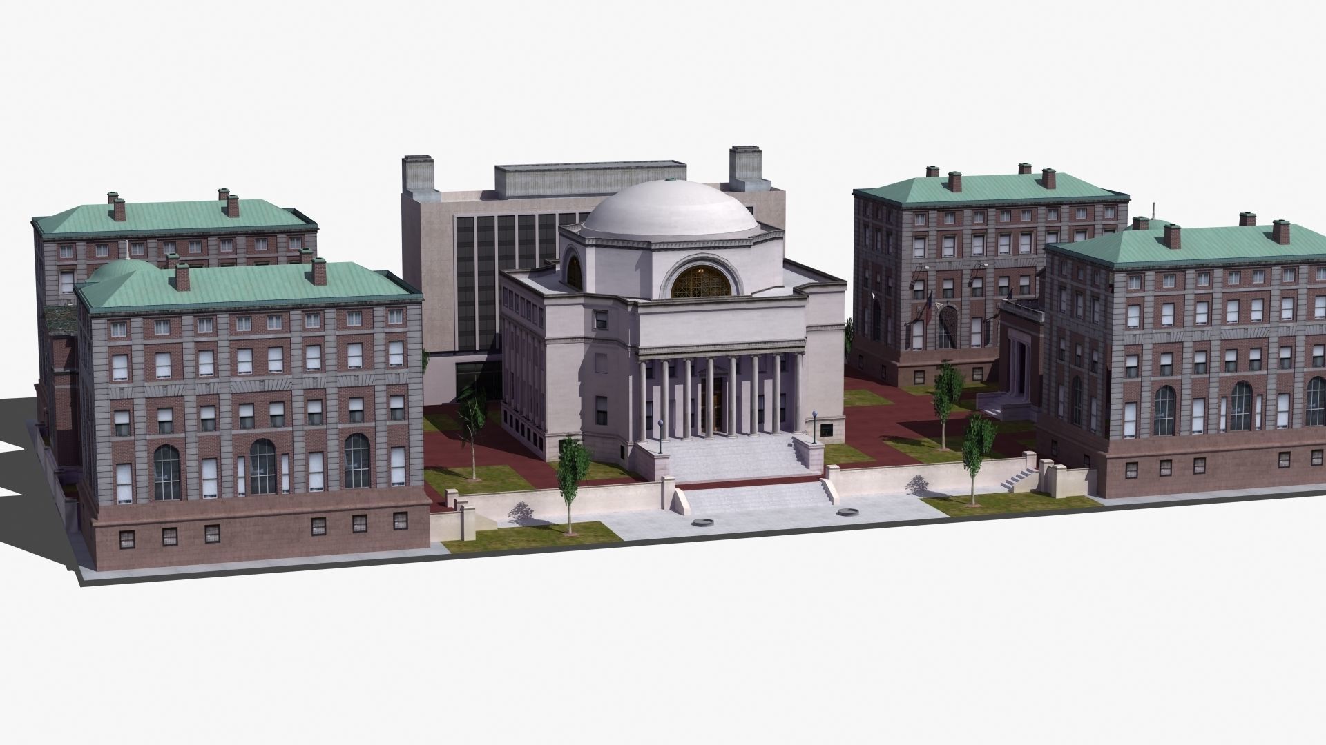 University Campus Low-poly 3D model_30