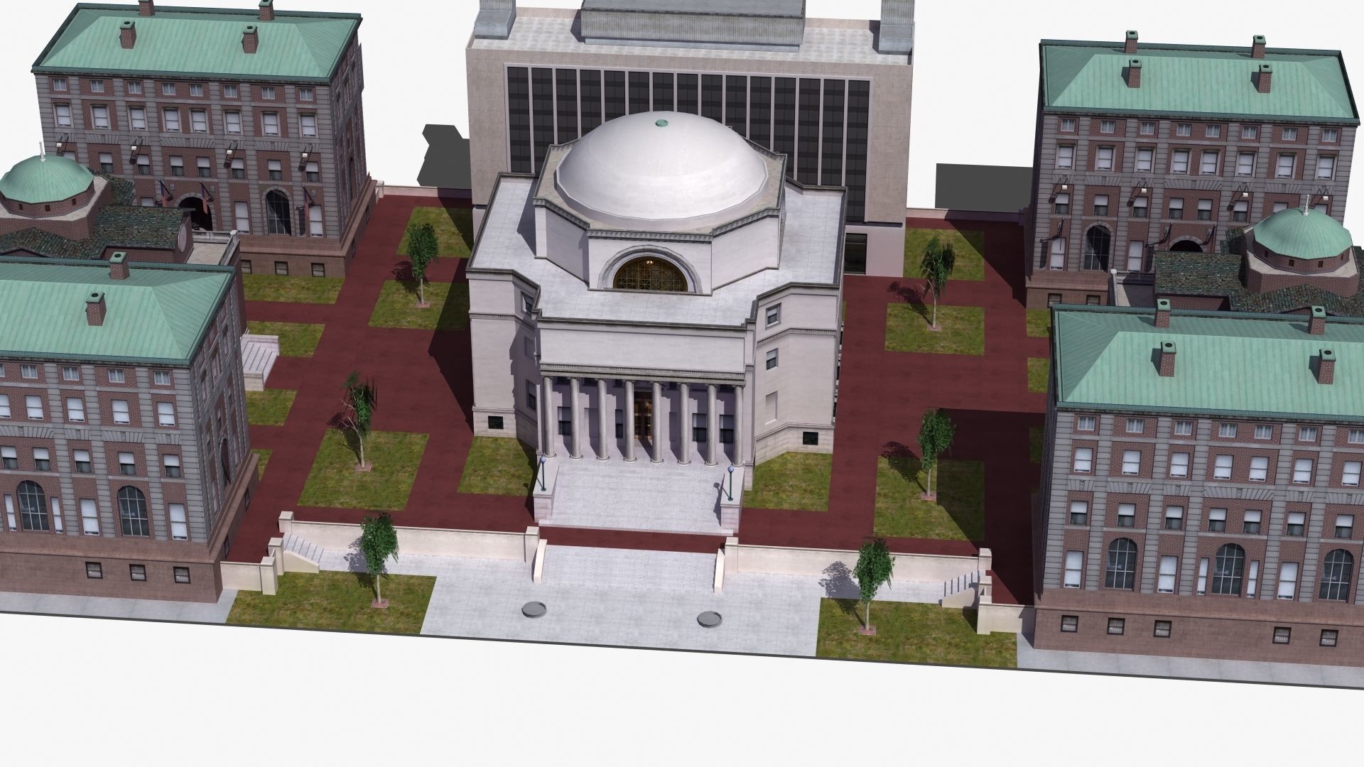 University Campus Low-poly 3D model_18