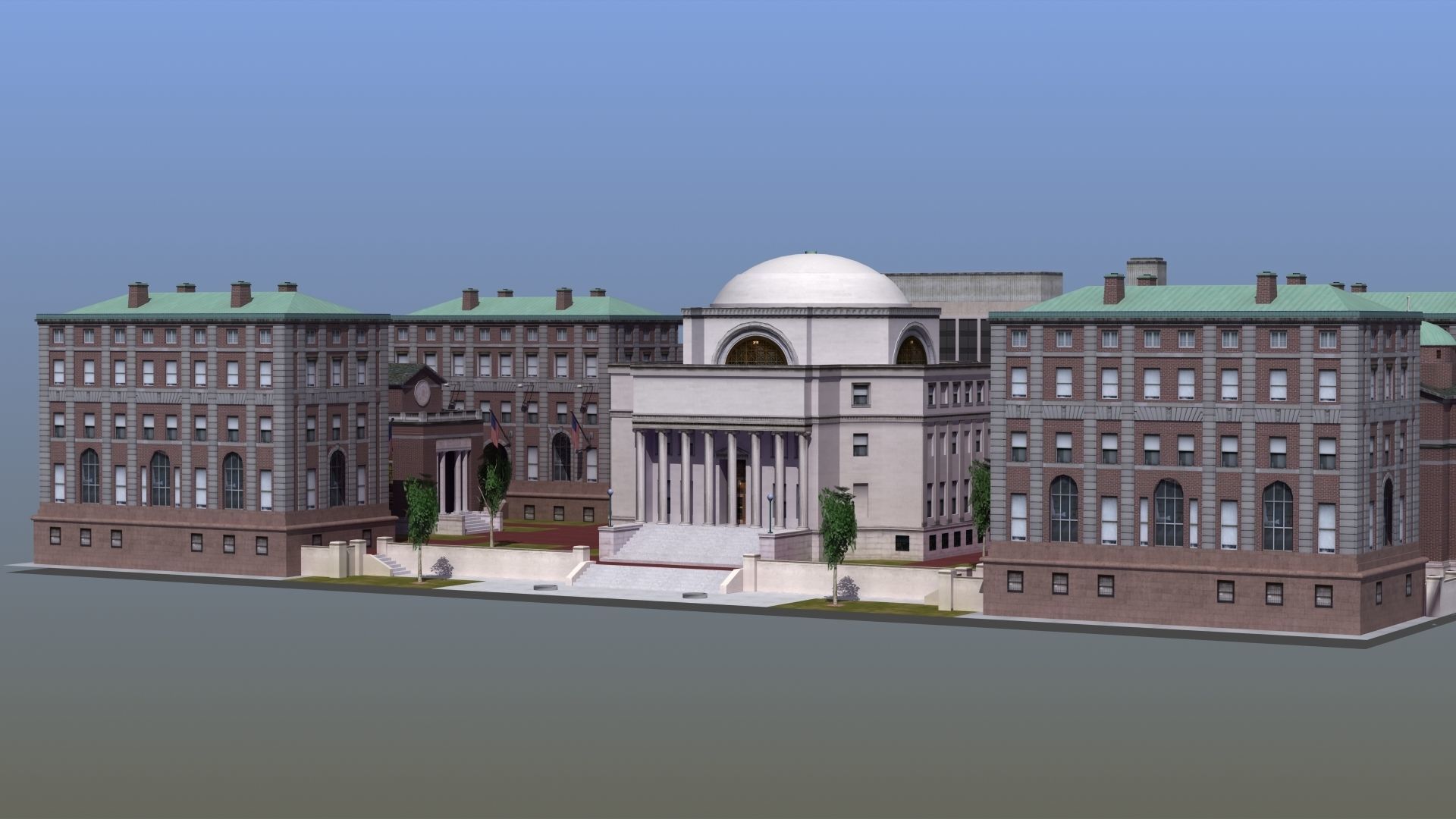 University Campus Low-poly 3D model_6