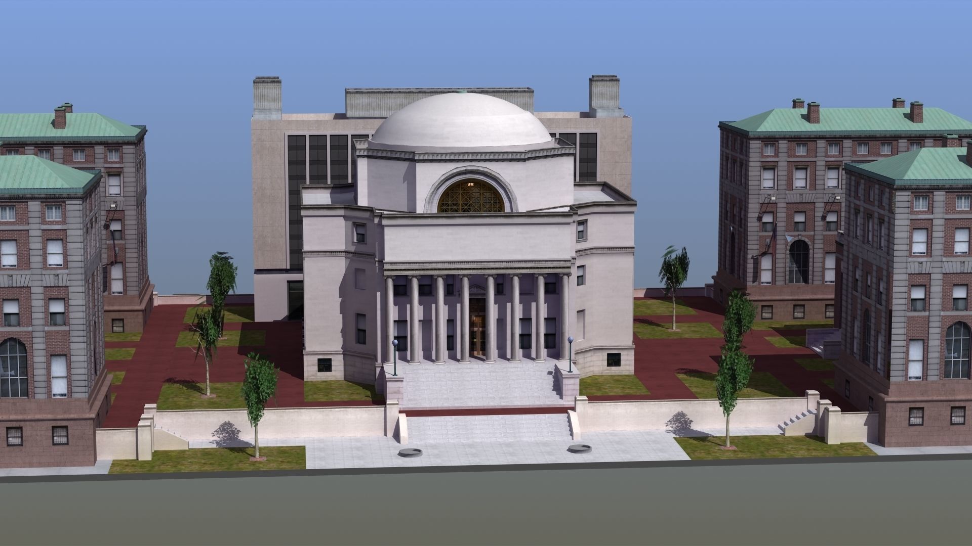 University Campus Low-poly 3D model_7