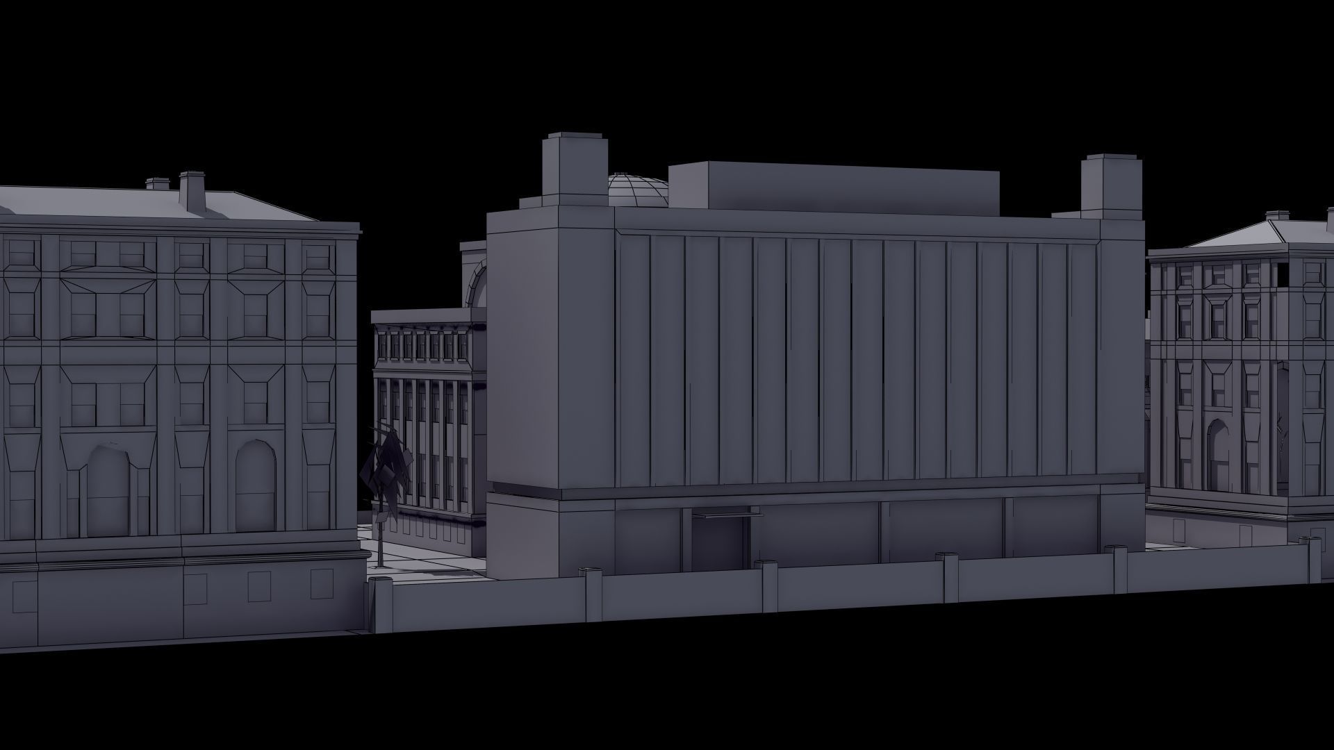 University Campus Low-poly 3D model_38