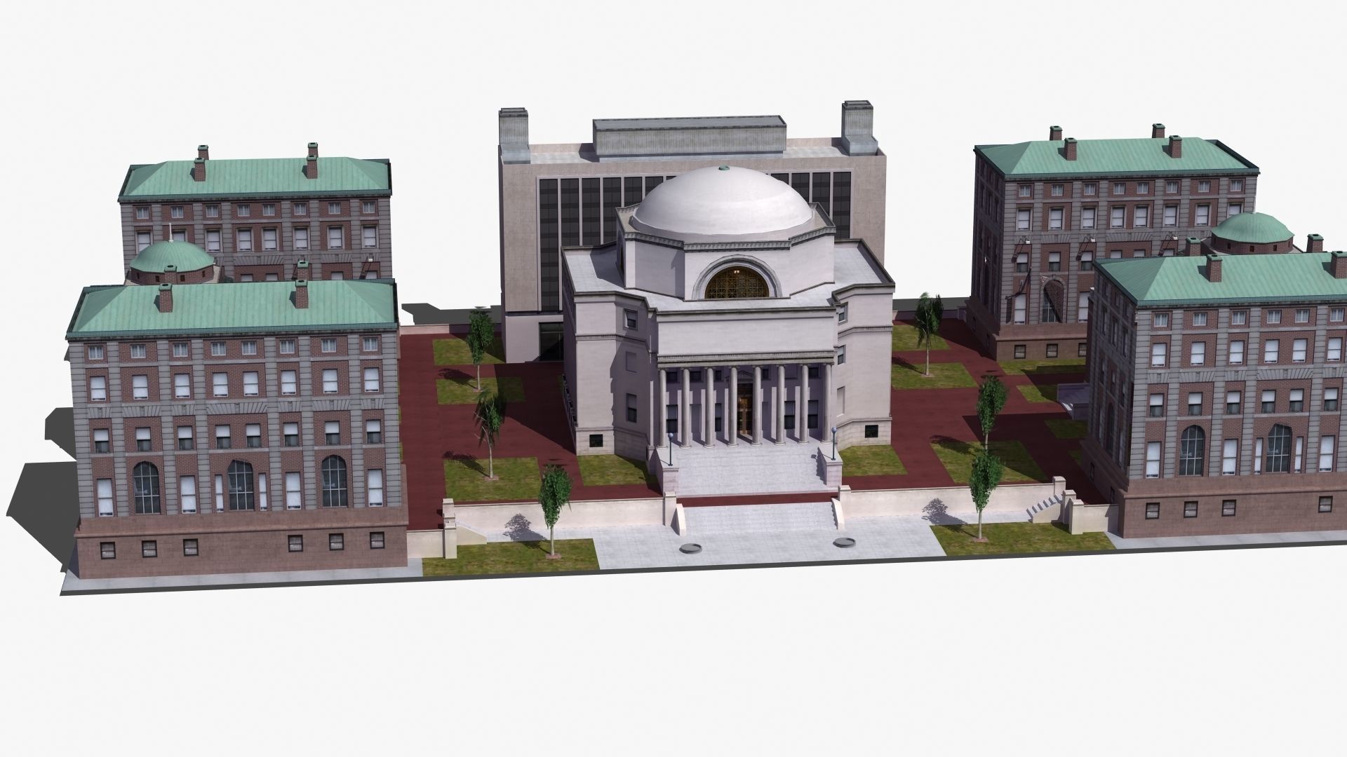 University Campus Low-poly 3D model_31