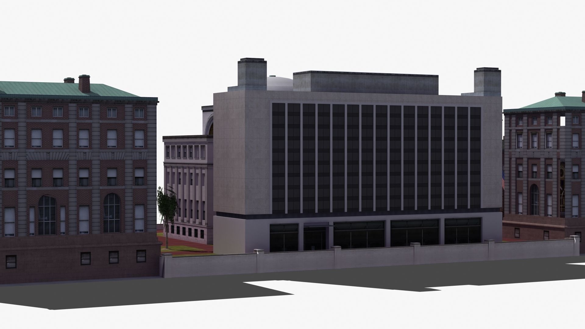 University Campus Low-poly 3D model_21