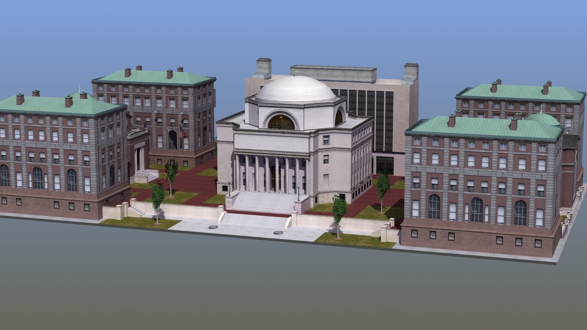 University Campus Low-poly 3D model_15