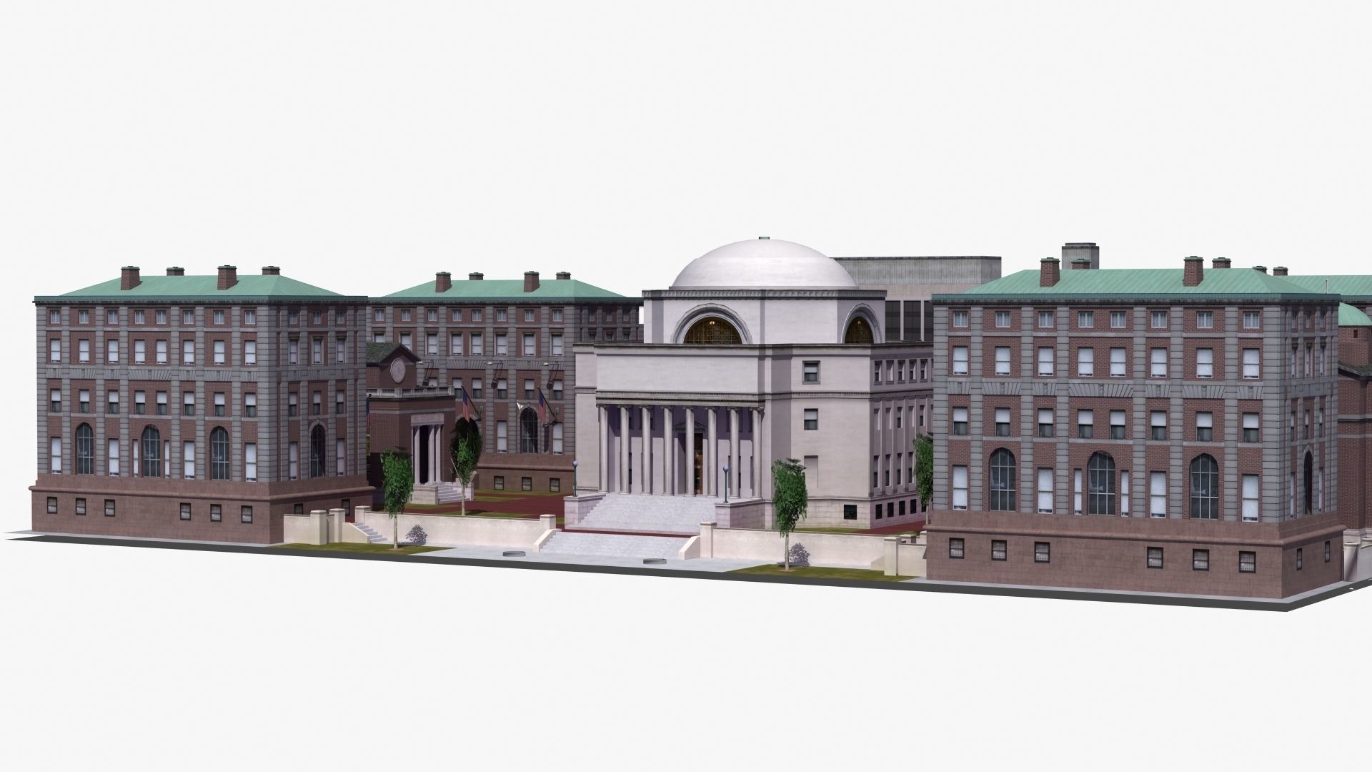 University Campus Low-poly 3D model_23