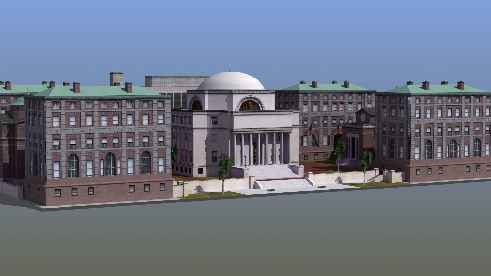 University Campus Low-poly 3D model_12