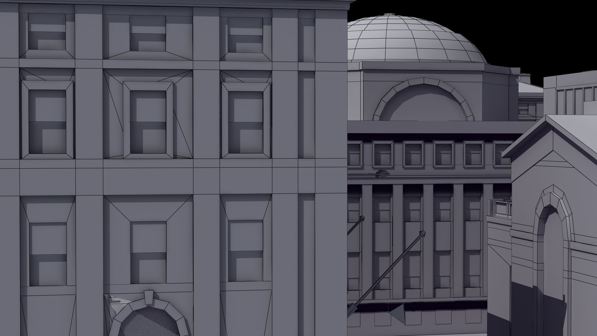 University Campus Low-poly 3D model_39