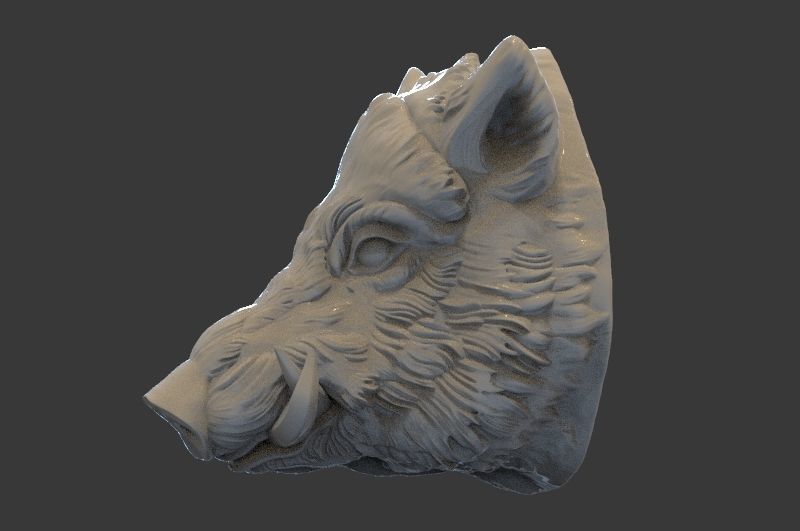 Boar Head 3D print model_2