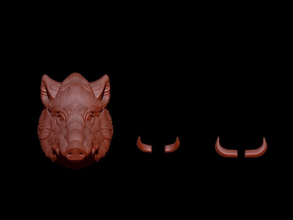 Boar Head 3D print model_6