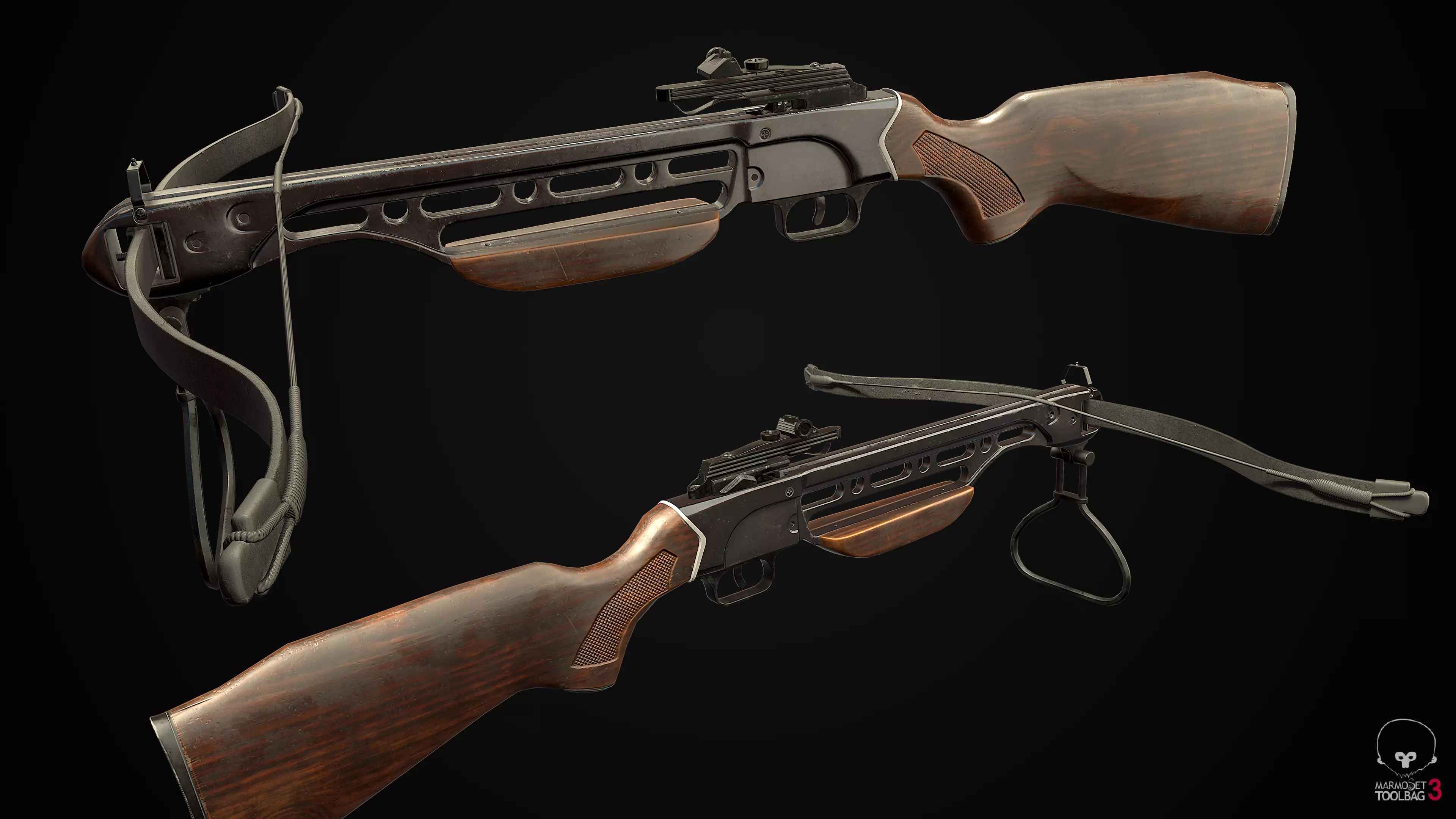 Crossbow Low-poly 3D model Low-poly 3D model_0